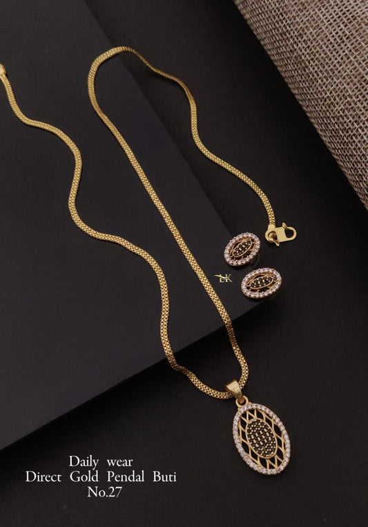 Premium Quality Imitation Jewellery AD Pendant Set ADPS07