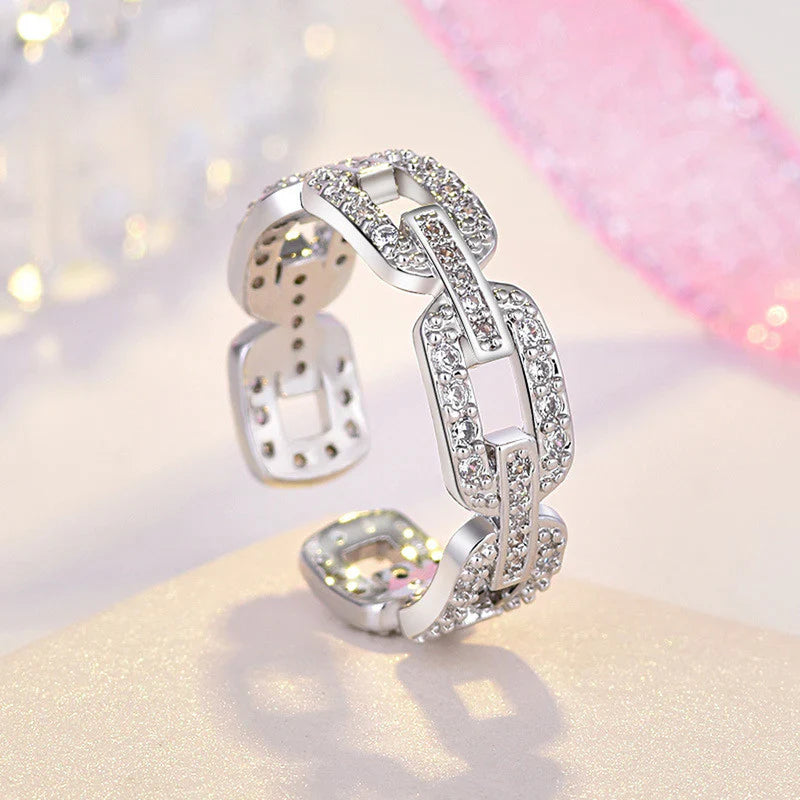 American Diamond Studded Contemporary Korean Finger Ring