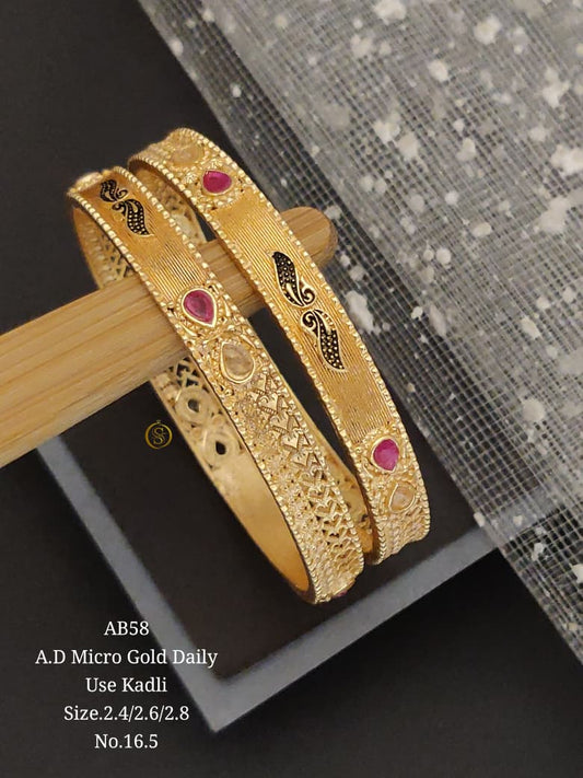 Premium Quality Imitation Jewellery AD Micro Polish Bangles MPB14