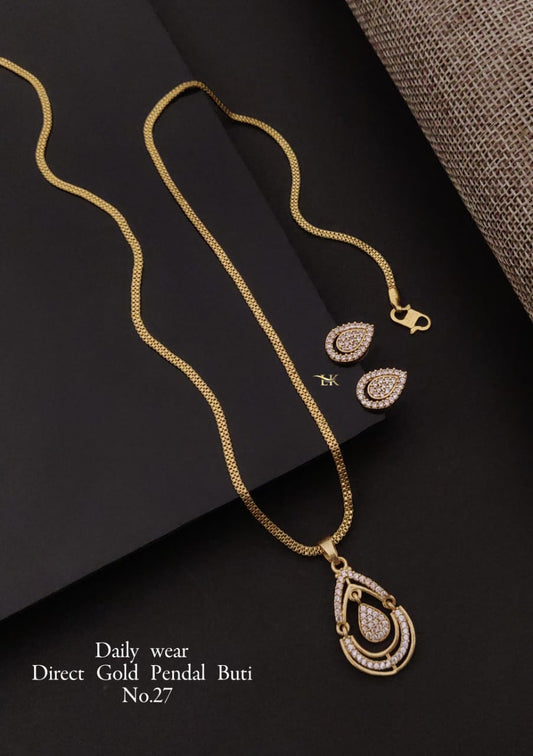 Premium Quality Imitation Jewellery AD Pendant Set ADPS08