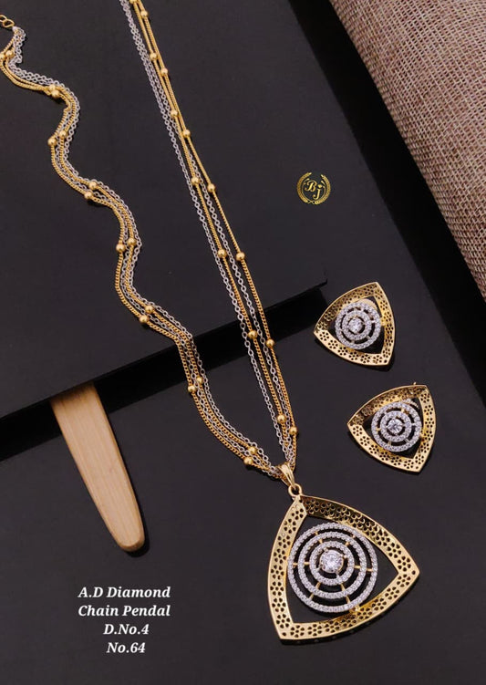 Premium Quality Imitation Jewellery AD Pendant Set ADPS061