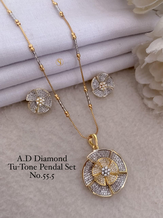 Premium Quality Imitation Jewellery AD Pendant Set ADPS035