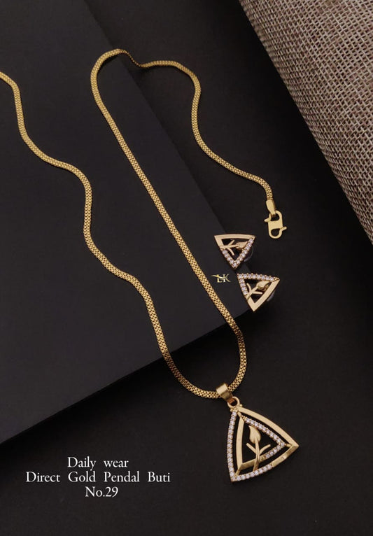 Premium Quality Imitation Jewellery AD Pendant Set ADPS09