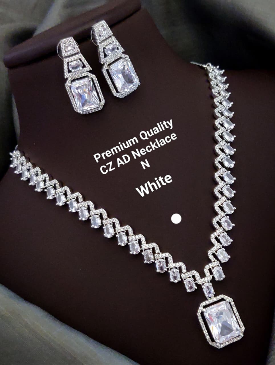 Premium Quality Imitation Jewellery AD Necklace Set ADN08