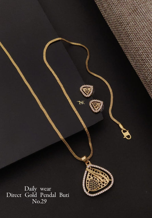Premium Quality Imitation Jewellery AD Pendant Set ADPS010