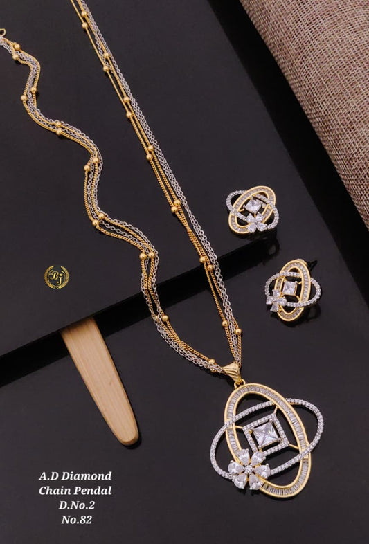 Premium Quality Imitation Jewellery AD Pendant Set ADPS063