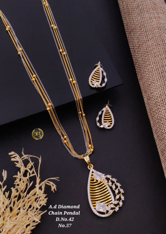 Premium Quality Imitation Jewellery AD Pendant Set ADPS064