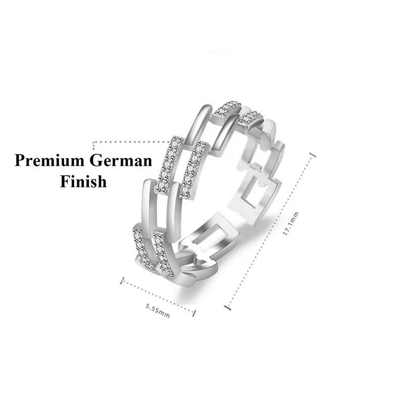 American Diamond Studded Contemporary Korean Finger Ring