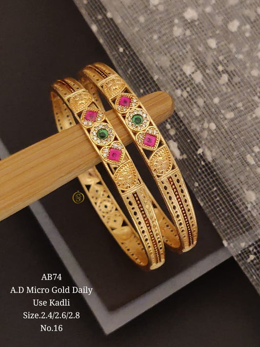 Premium Quality Imitation Jewellery AD Micro Polish Bangles MPB019