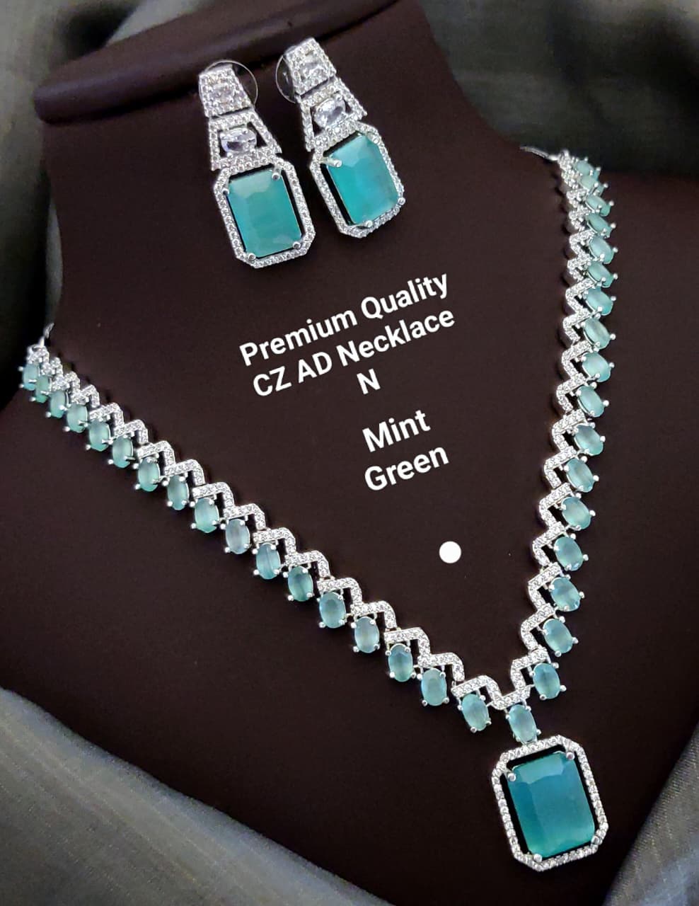 Premium Quality Imitation Jewellery AD Necklace Set ADN08