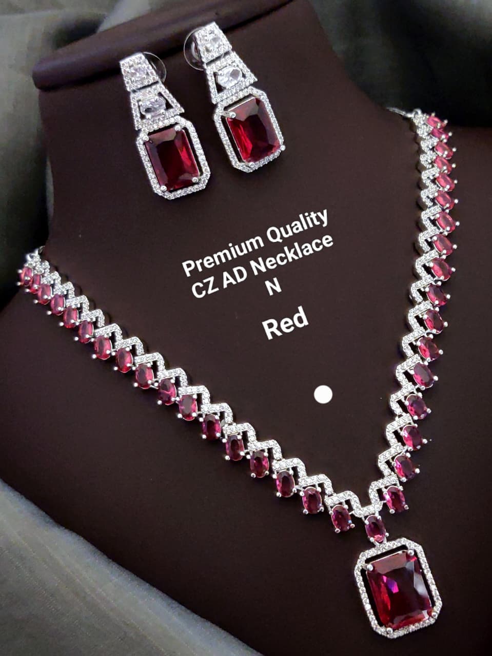 Premium Quality Imitation Jewellery AD Necklace Set ADN08