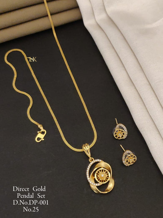 Premium Quality Imitation Jewellery AD Pendant Set ADPS012
