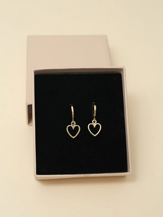 Gold Plated Heart Shape Malaya Earrings