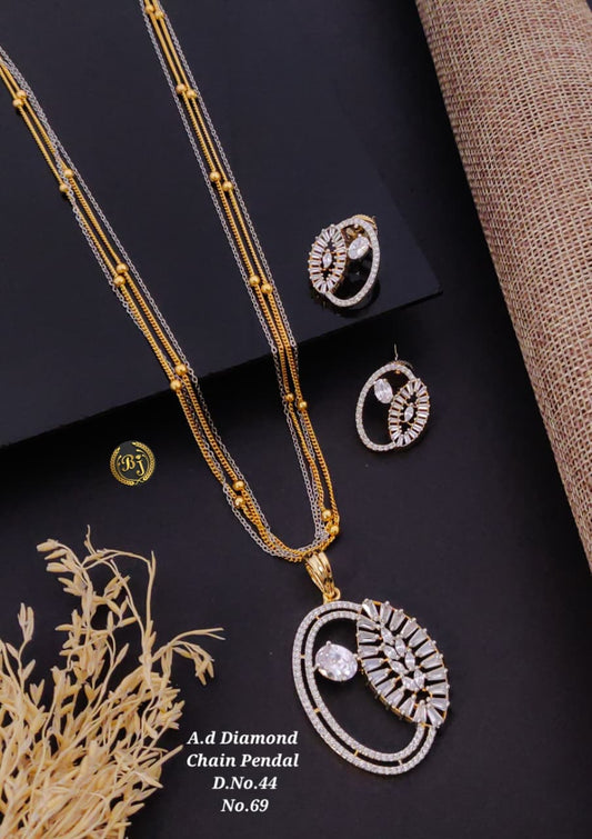 Premium Quality Imitation Jewellery AD Pendant Set ADPS047