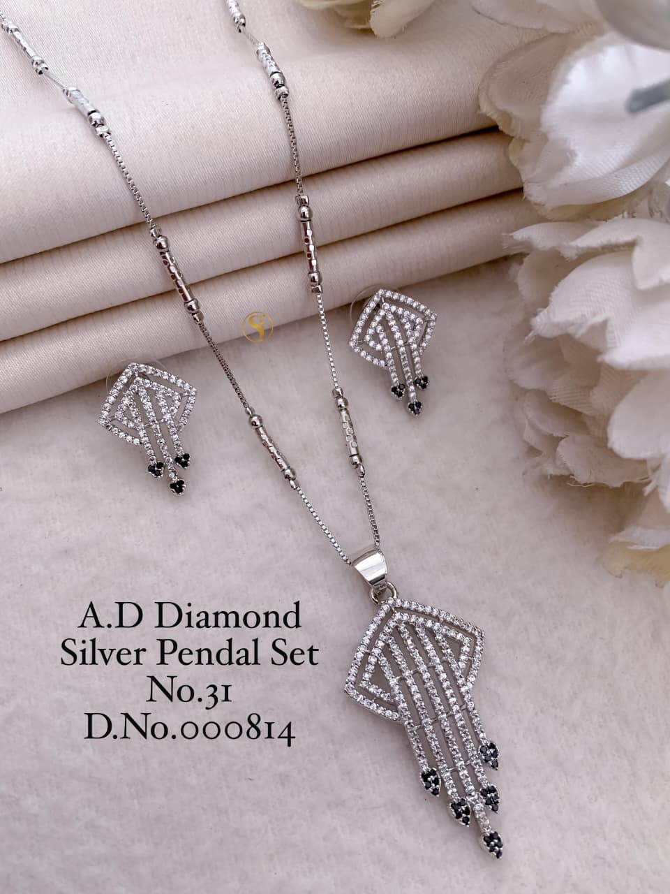 Premium Quality Imitation Jewellery AD Pendant Set ADPS037