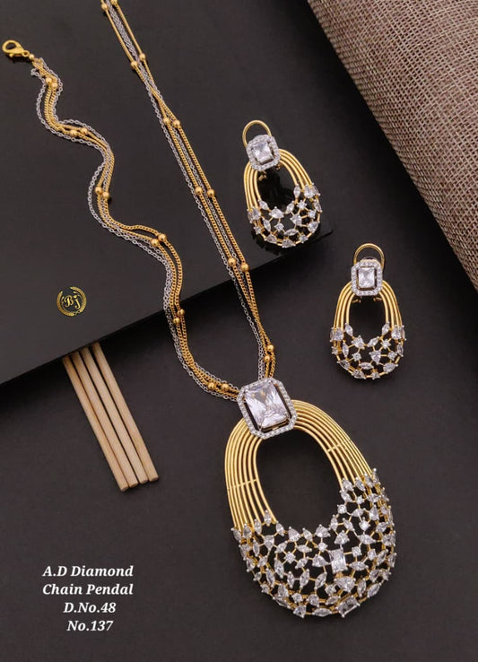 Premium Quality Imitation Jewellery AD Pendant Set ADPS066