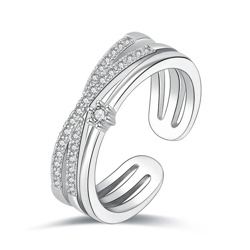 American Diamond Studded Contemporary Korean Finger Ring