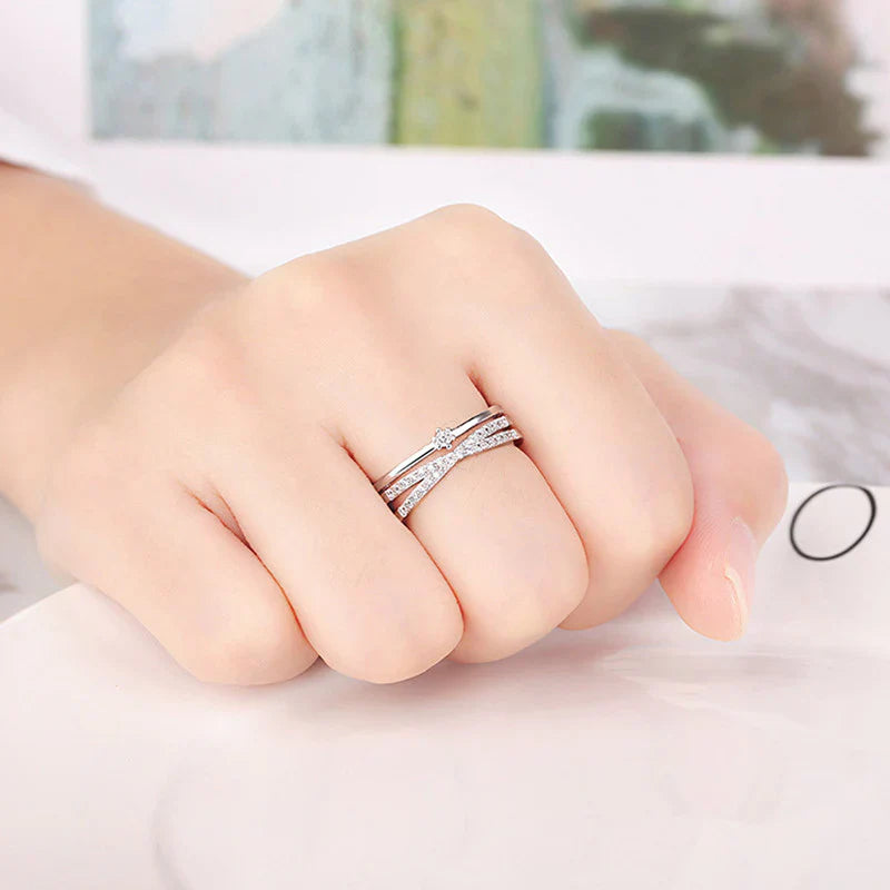 American Diamond Studded Contemporary Korean Finger Ring