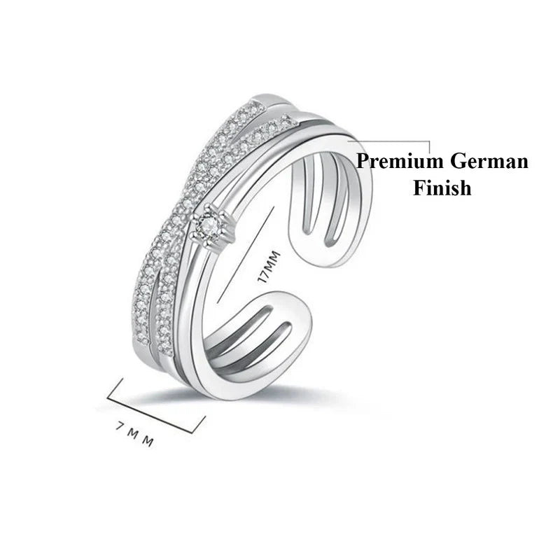 American Diamond Studded Contemporary Korean Finger Ring