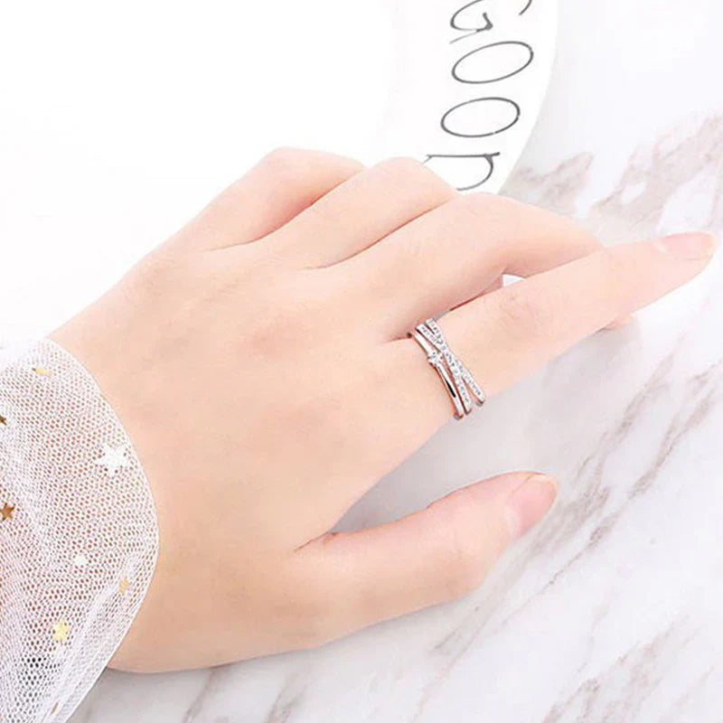 American Diamond Studded Contemporary Korean Finger Ring