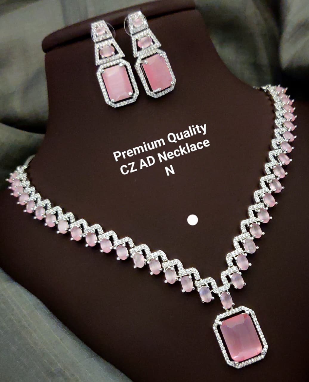 Premium Quality Imitation Jewellery AD Necklace Set ADN08