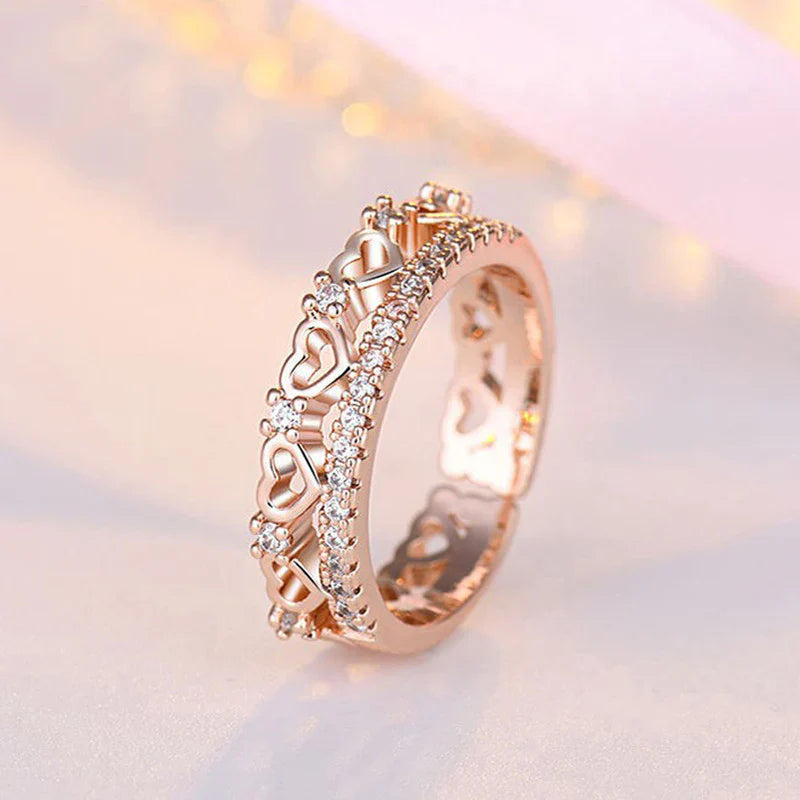 American Diamond Studded Hearts inspired Contemporary Finger Ring