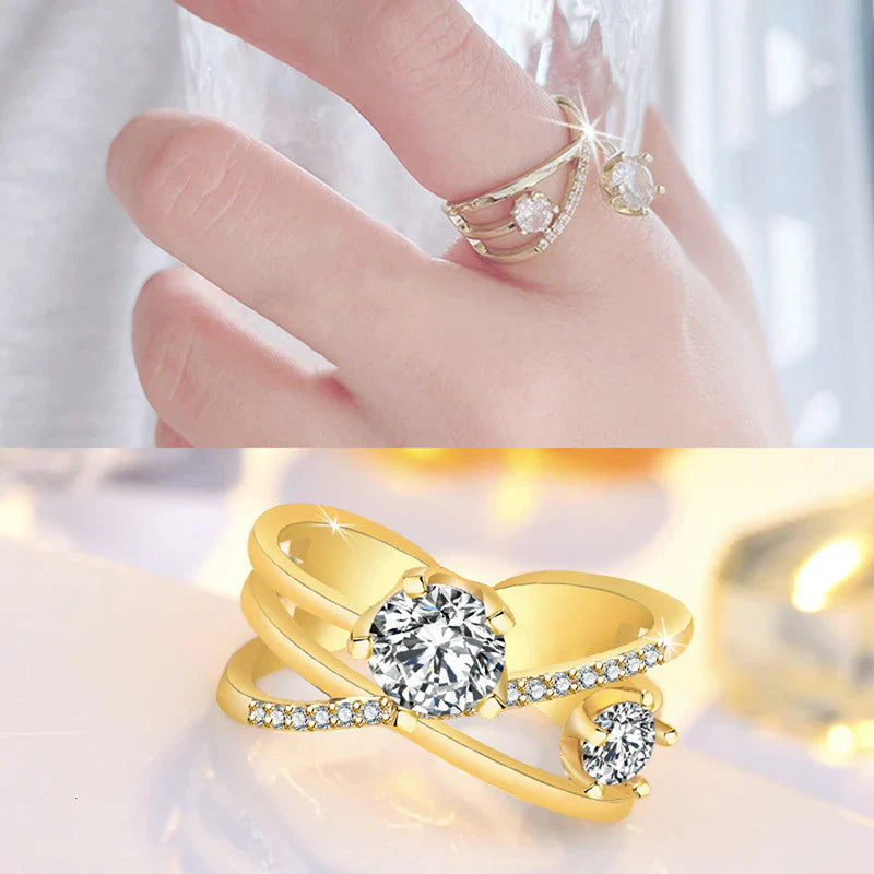 American Diamond Studded Contemporary Korean Finger Ring