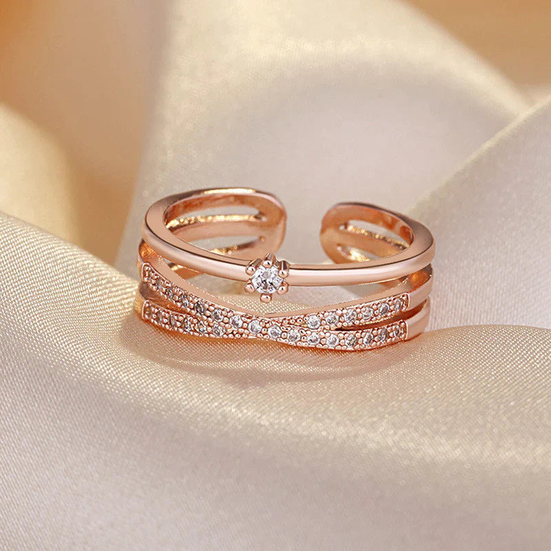 American Diamond Studded Contemporary Korean Finger Ring