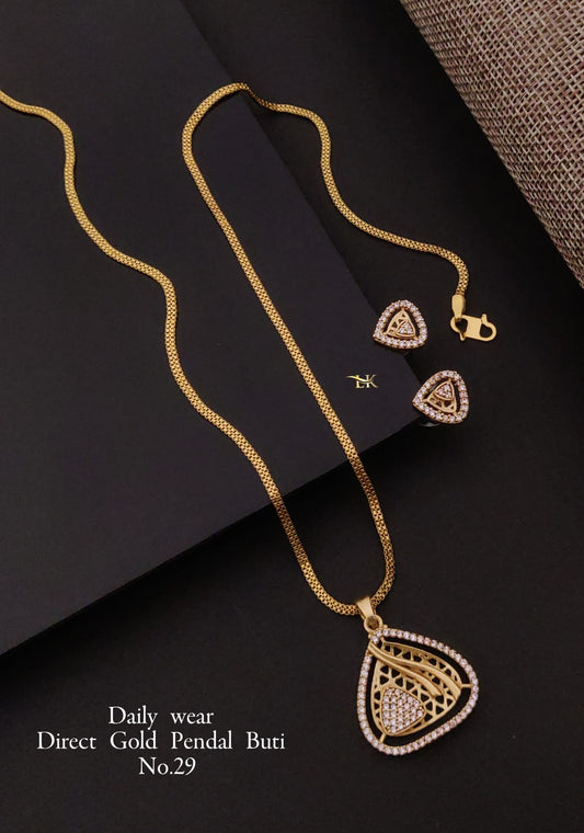 Premium Quality Imitation Jewellery AD Pendant Set ADPS015