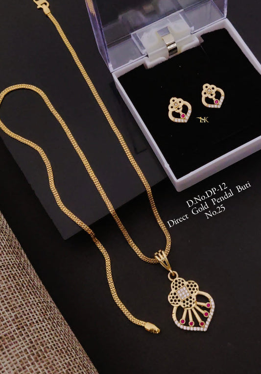 Premium Quality Imitation Jewellery AD Pendant Set ADPS016