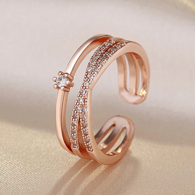 American Diamond Studded Contemporary Korean Finger Ring