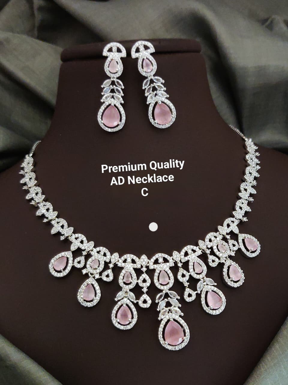 Premium Quality Imitation Jewellery AD Necklace Set ADN09