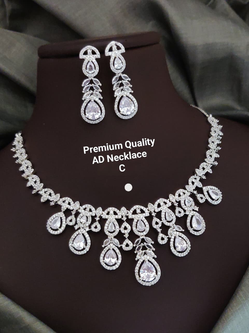 Premium Quality Imitation Jewellery AD Necklace Set ADN09