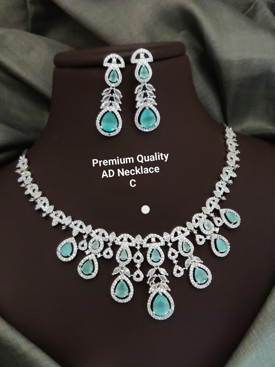 Premium Quality Imitation Jewellery AD Necklace Set ADN09