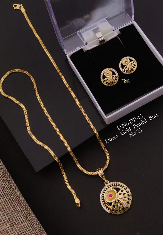 Premium Quality Imitation Jewellery AD Pendant Set ADPS019