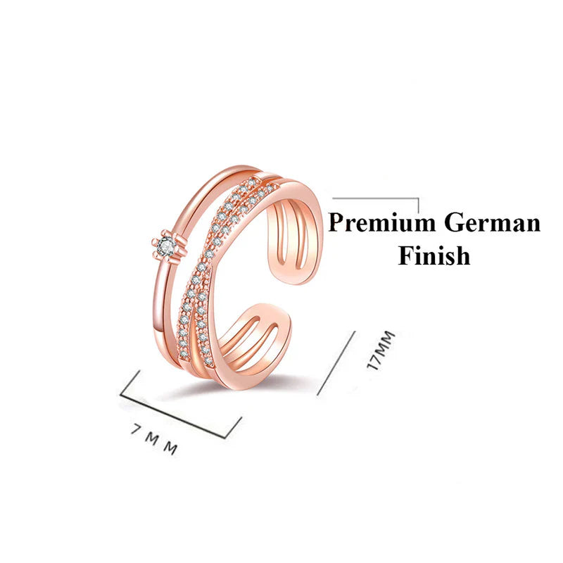 American Diamond Studded Contemporary Korean Finger Ring