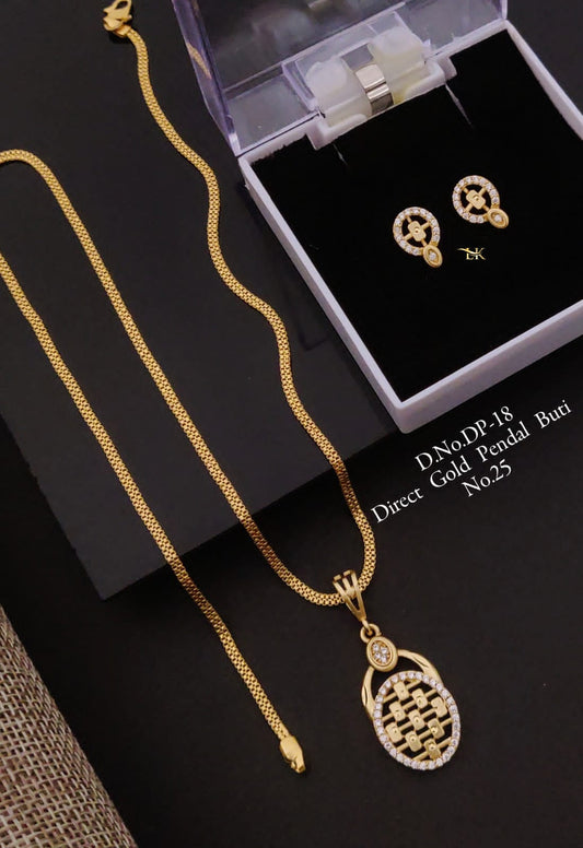 Premium Quality Imitation Jewellery AD Pendant Set ADPS020