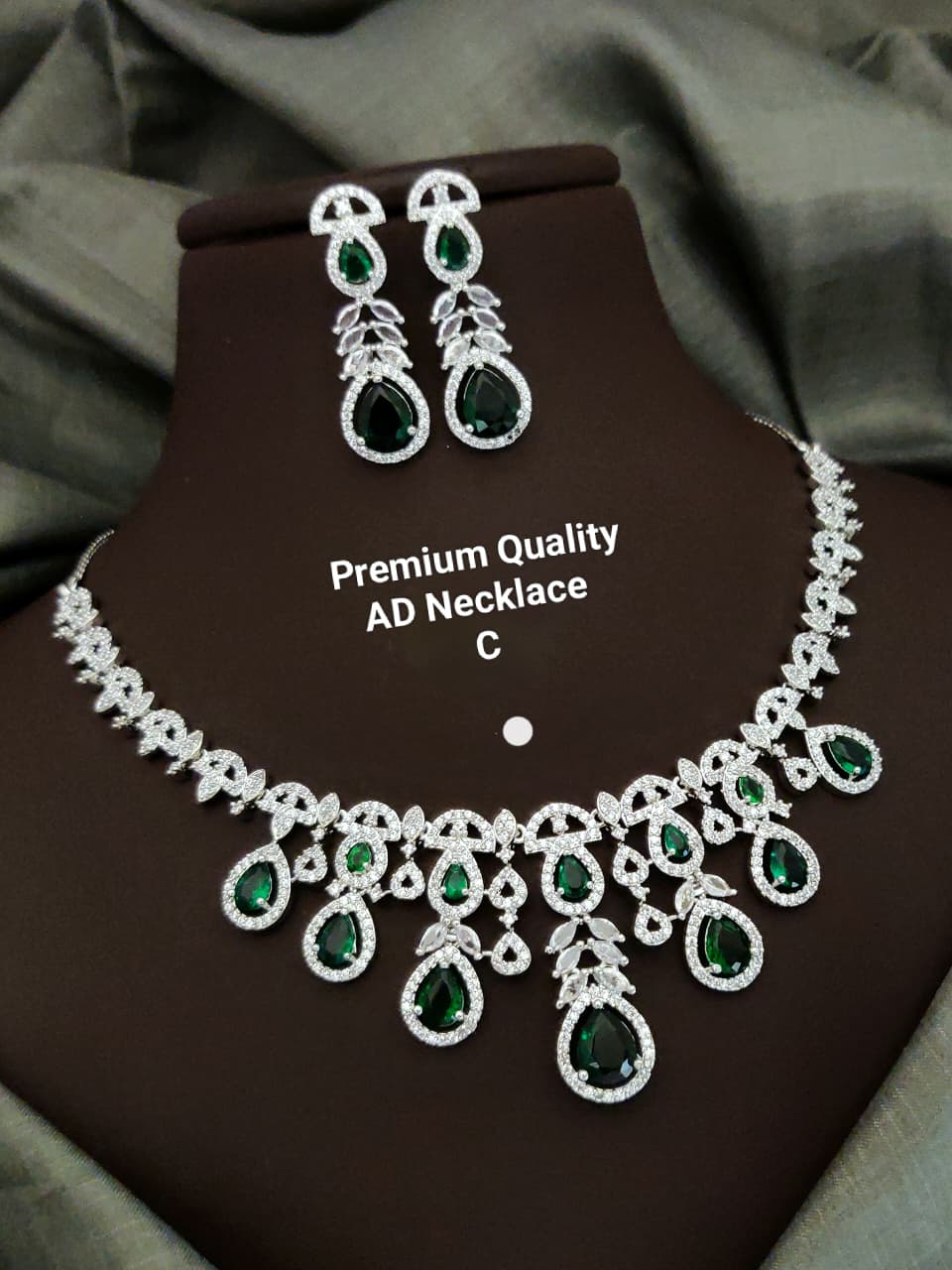 Premium Quality Imitation Jewellery AD Necklace Set ADN09