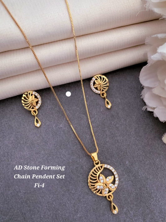 Premium Quality Imitation Jewellery AD Pendant Set ADPS021