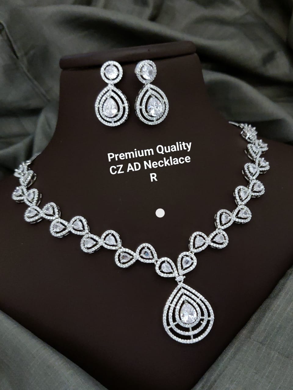 Premium Quality Imitation Jewellery AD Necklace Set ADN10