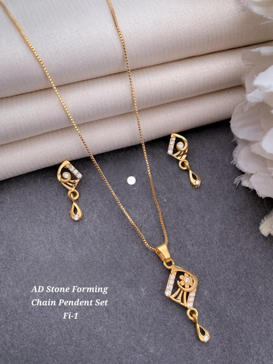 Premium Quality Imitation Jewellery AD Pendant Set ADPS023