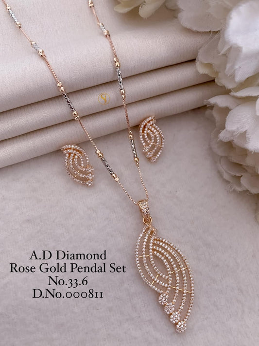 Premium Quality Imitation Jewellery AD Pendant Set ADPS046