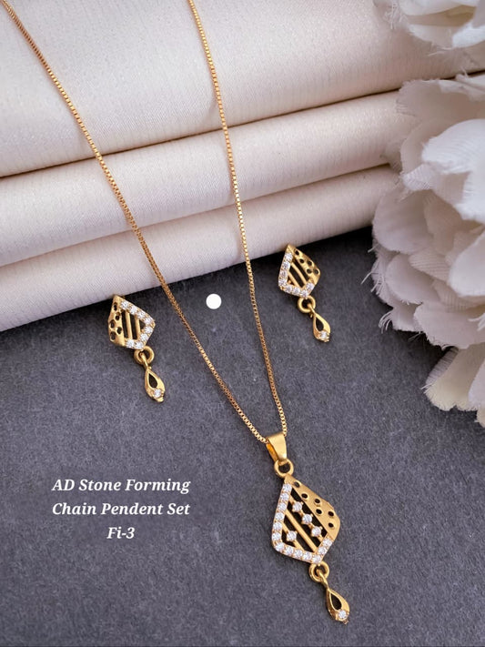 Premium Quality Imitation Jewellery AD Pendant Set ADPS025