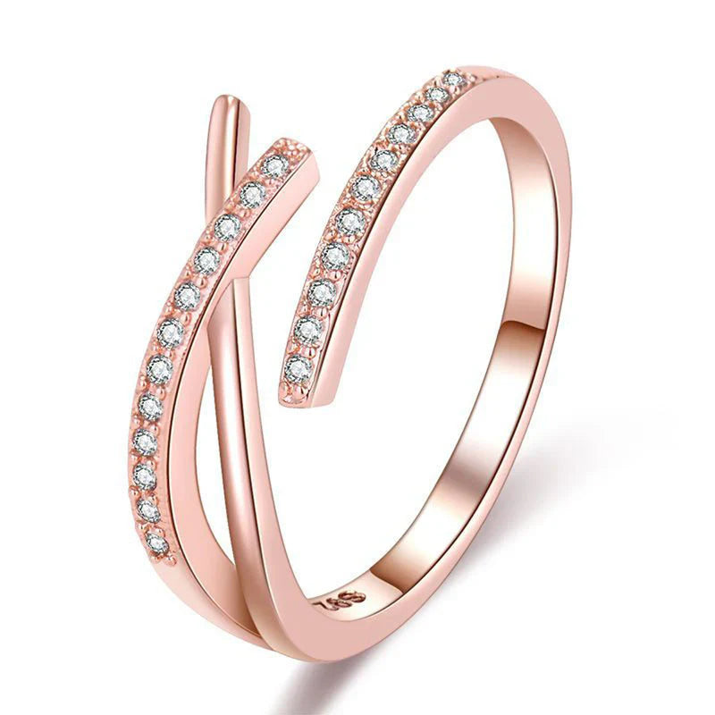 American Diamond Studded Contemporary Korean Finger Ring