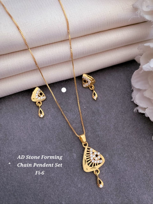 Premium Quality Imitation Jewellery AD Pendant Set ADPS026