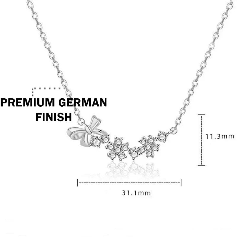 American Diamond Studded Bow-Tie Themed Contemporary Pendant