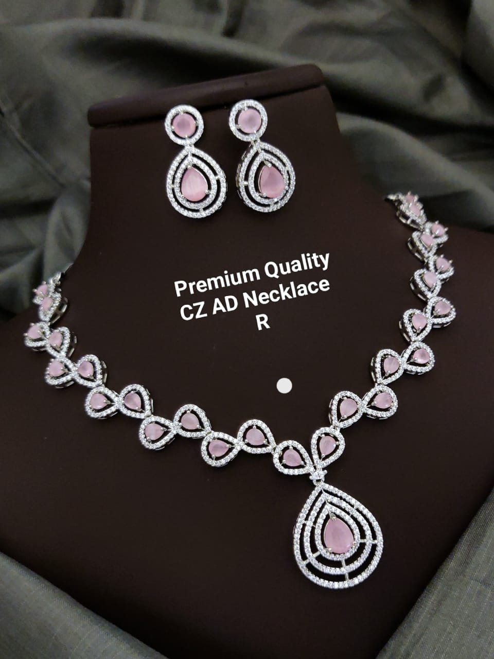Premium Quality Imitation Jewellery AD Necklace Set ADN10