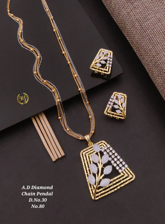 Premium Quality Imitation Jewellery AD Pendant Set ADPS049