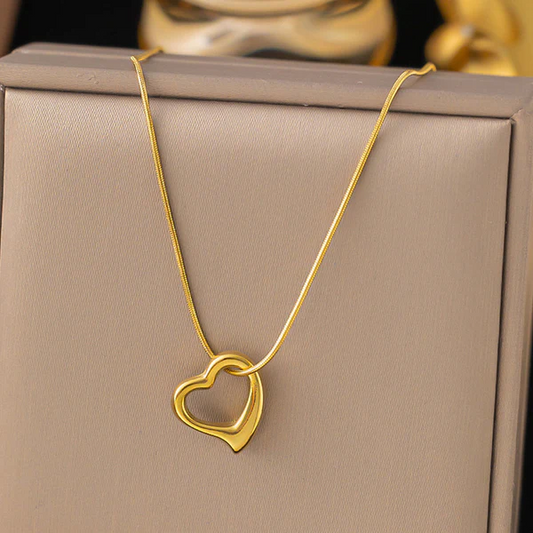 Gold-Plated Anti Tarnish Heart Themed Cross Chain Pendant