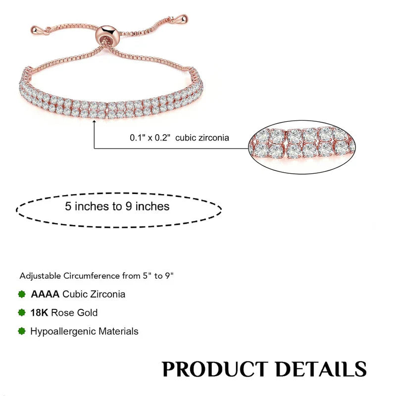 Square Cut Cubic Zirconia White Matrix Tennis Bracelet